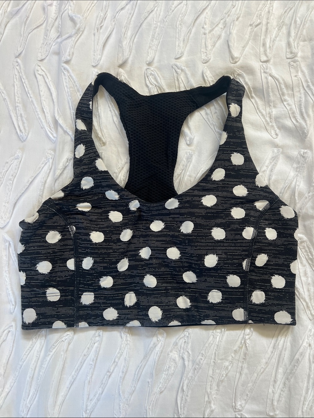Outdoor Voices Black & White Polka Dot Sports Bra